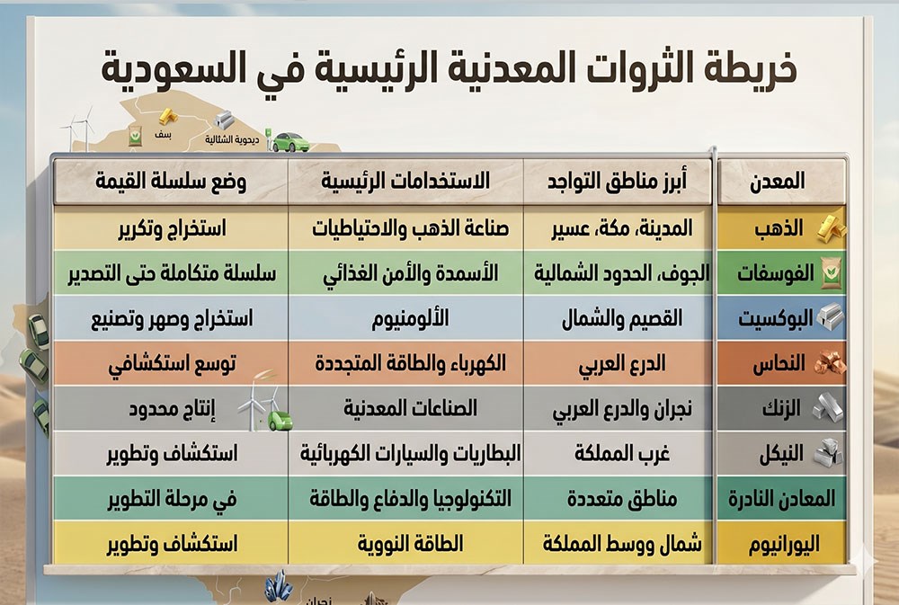 السعودية تتحول إلى قوة عالمية في التعدين والصناعات التعدينية