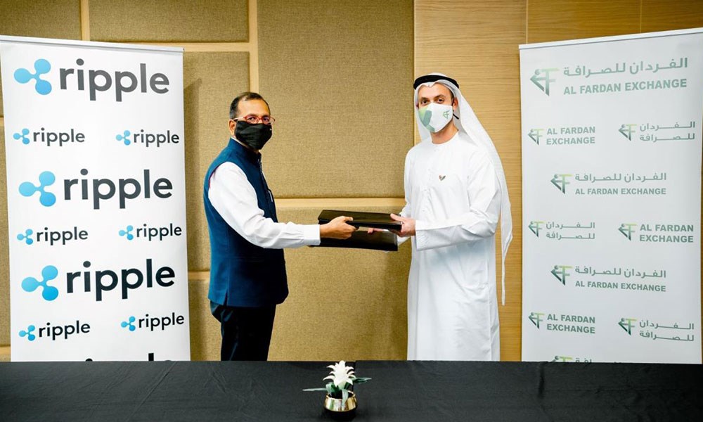 شراكة بين "الفردان للصرافة" الإماراتية و"ريبل"  لإجراء تحويلات مالية يومية