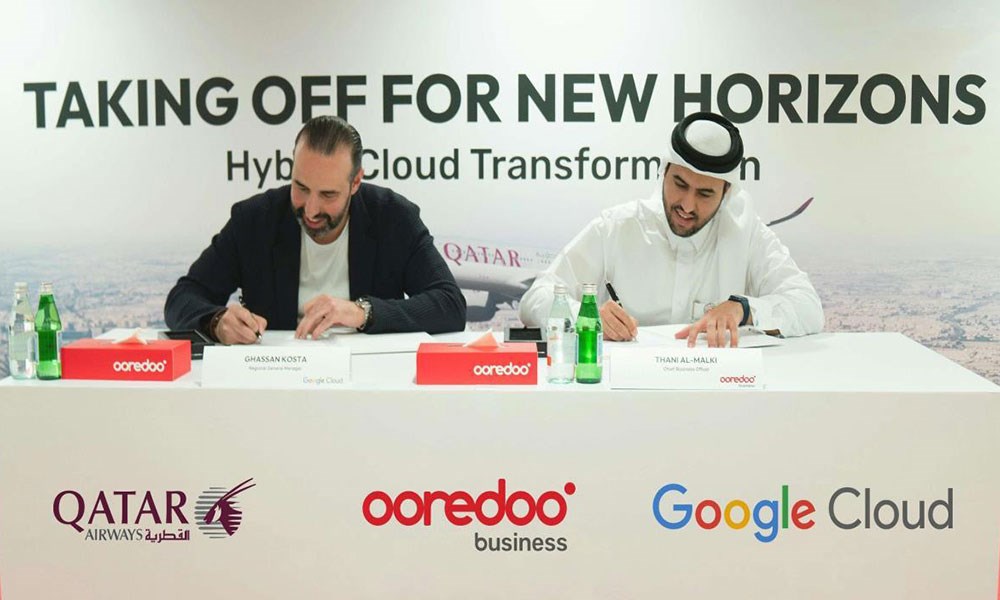 شراكة بين "Ooredoo" و"الخطوط القطرية" لتطبيق نظام السحابة الهجينة